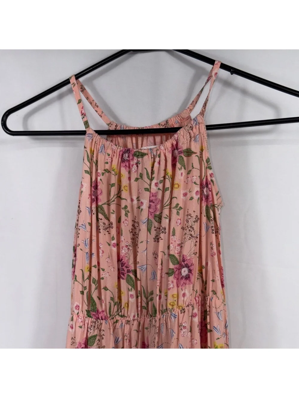 Old Navy Girls Large 10–12 Pink Floral Tiered Maxi Dress